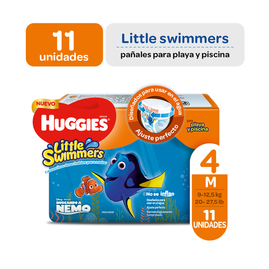 Pañal Huggies Little Swimmers Nemo Talla M 11 unid